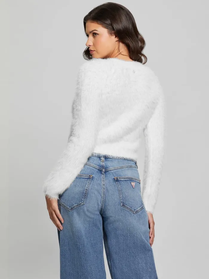GUESS Sweaters and Knits Avery DualZip Cardigan White 8211 Women