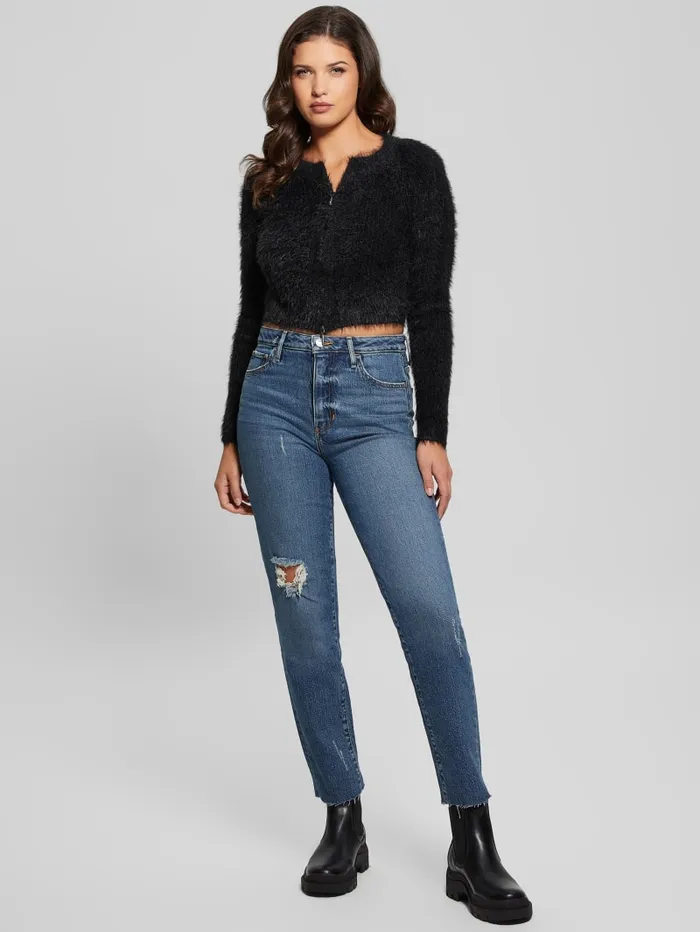 GUESS Sweaters and Knits Avery DualZip Cardigan White 8211 Women