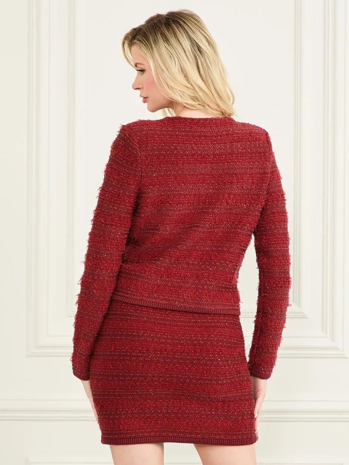 GUESS Sweaters and Knits Eco Amelia Boucl Cardigan Sweater White 8211 Women