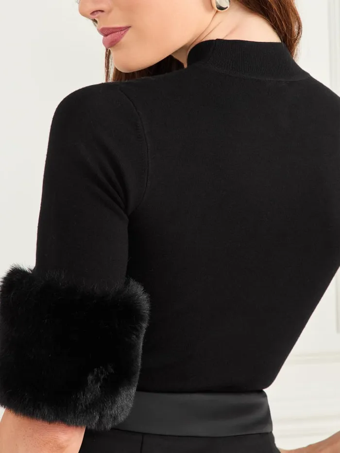 GUESS Sweaters and Knits Festive Sweater Top White 8211 Women