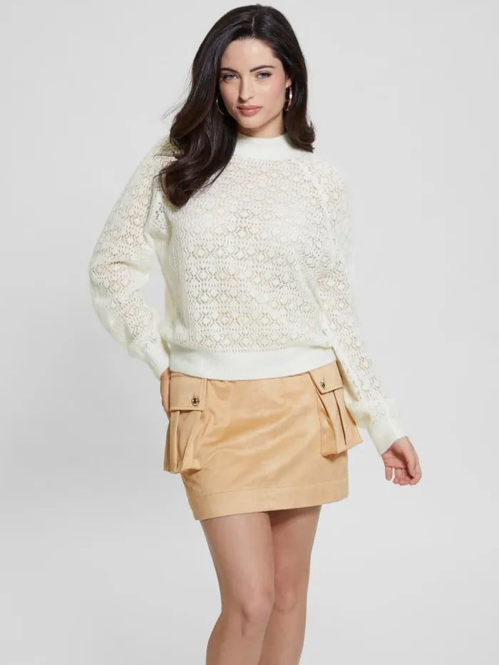 GUESS Sweaters and Knits Kensley OpenKnit Sweater White 8211 Women