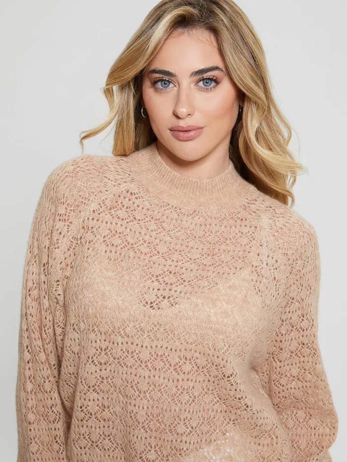 GUESS Sweaters and Knits Kensley OpenKnit Sweater White 8211 Women