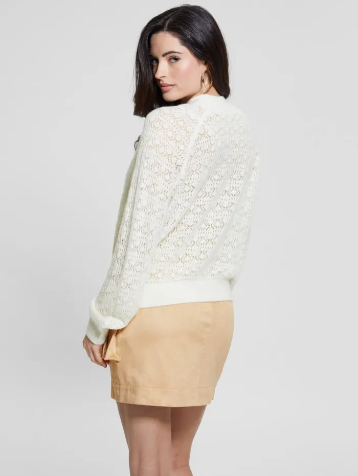 GUESS Sweaters and Knits Kensley OpenKnit Sweater White 8211 Women