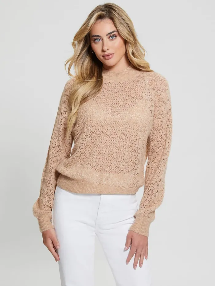 GUESS Sweaters and Knits Kensley OpenKnit Sweater White 8211 Women