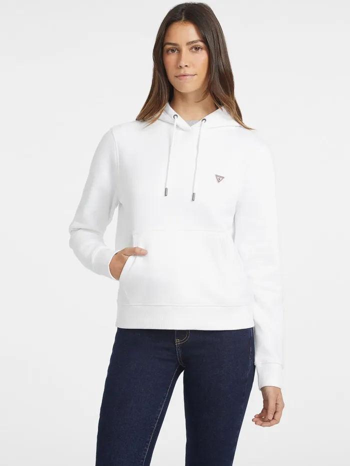 GUESS Sweaters and Knits Mini Patch Hoodie White 8211 Women