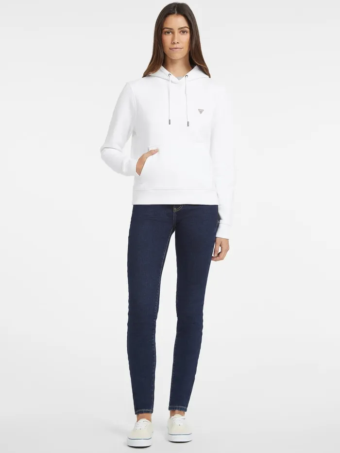 GUESS Sweaters and Knits Mini Patch Hoodie White 8211 Women
