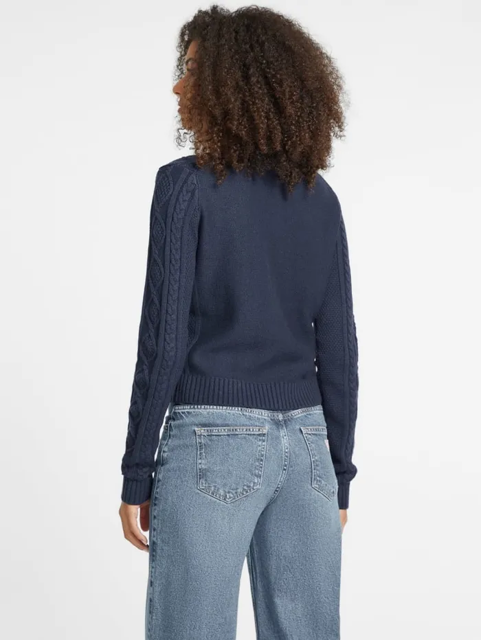 GUESS Sweaters and Knits WoolBlend CableKnit Sweater Blue 8211 Women