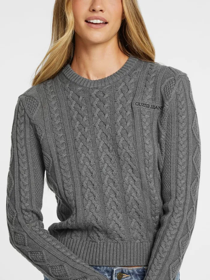 GUESS Sweaters and Knits WoolBlend CableKnit Sweater Blue 8211 Women