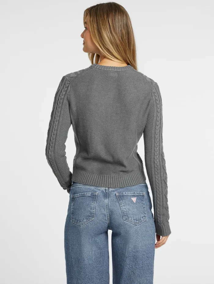 GUESS Sweaters and Knits WoolBlend CableKnit Sweater Blue 8211 Women