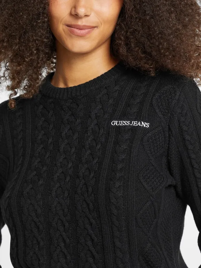 GUESS Sweaters and Knits WoolBlend CableKnit Sweater Blue 8211 Women