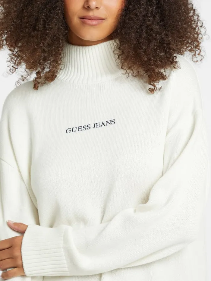 GUESS Sweaters and Knits WoolBlend Turtleneck Logo Sweater Black 8211 Women