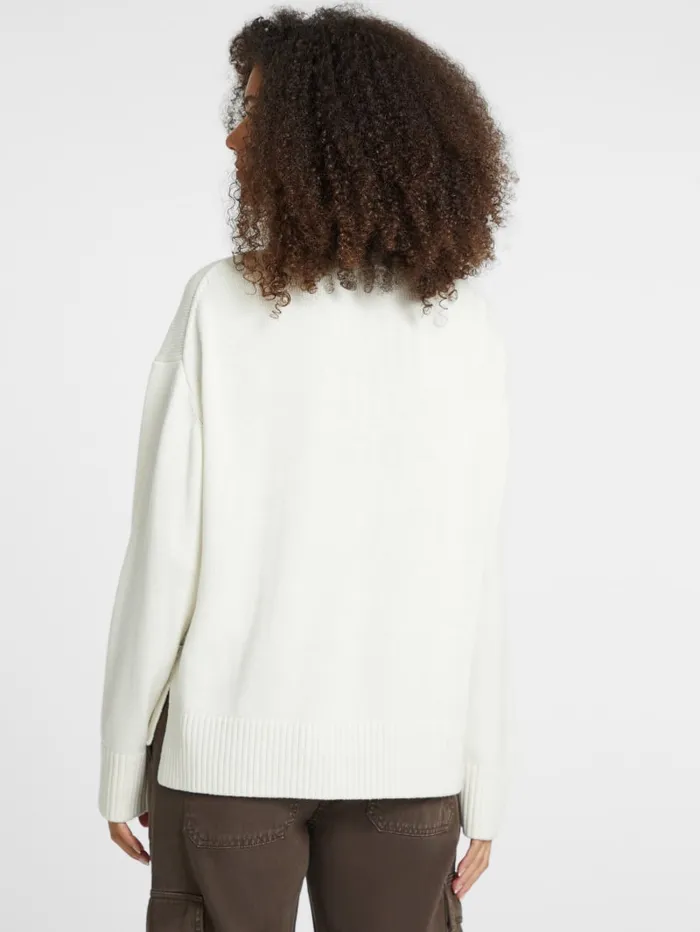 GUESS Sweaters and Knits WoolBlend Turtleneck Logo Sweater Black 8211 Women