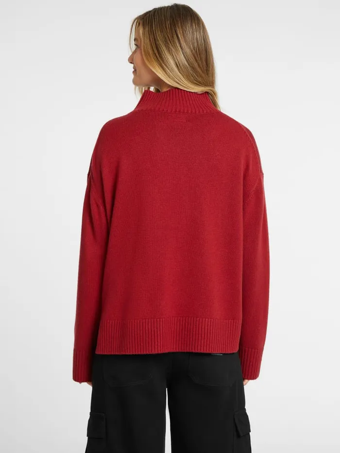 GUESS Sweaters and Knits WoolBlend Turtleneck Logo Sweater Black 8211 Women