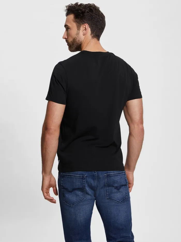 GUESS T Shirts and Tanks Eco Metallic Baroque Tee Black 8211 Men