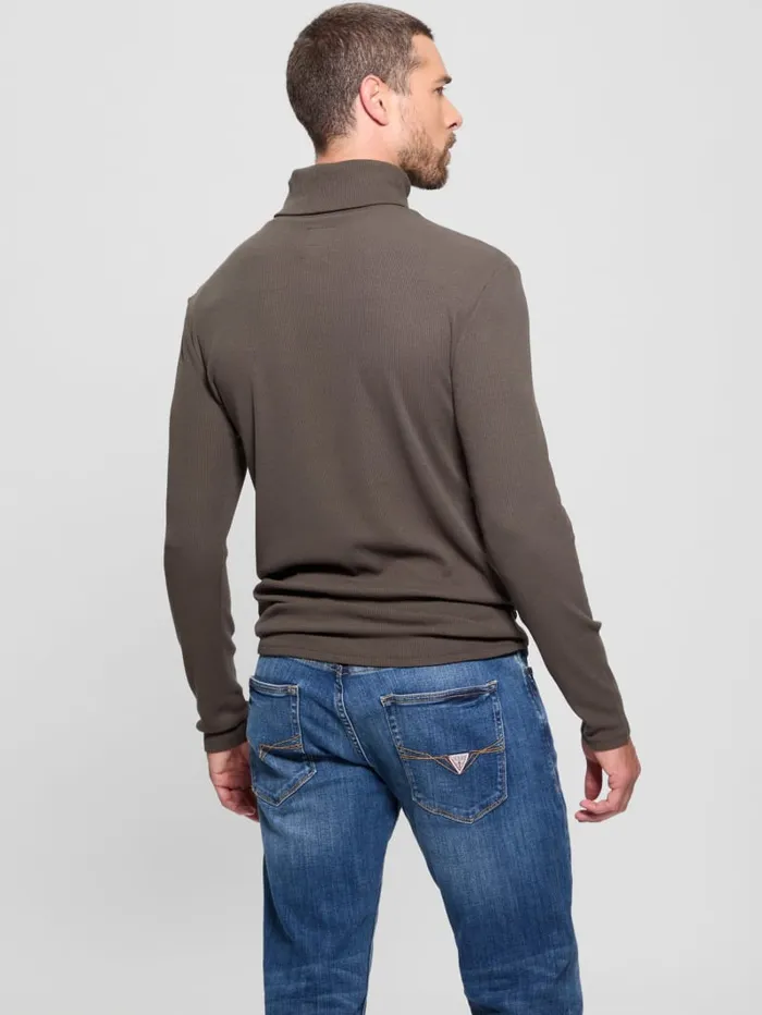 GUESS T Shirts and Tanks Mateo Turtleneck Tee Brown 8211 Men