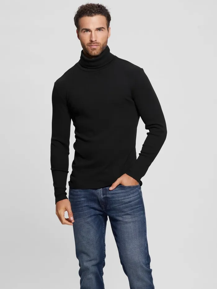 GUESS T Shirts and Tanks Mateo Turtleneck Tee Brown 8211 Men
