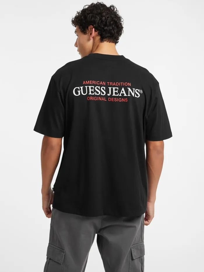 GUESS T Shirts and Tanks Oversized American Tradition Tee Black 8211 Men