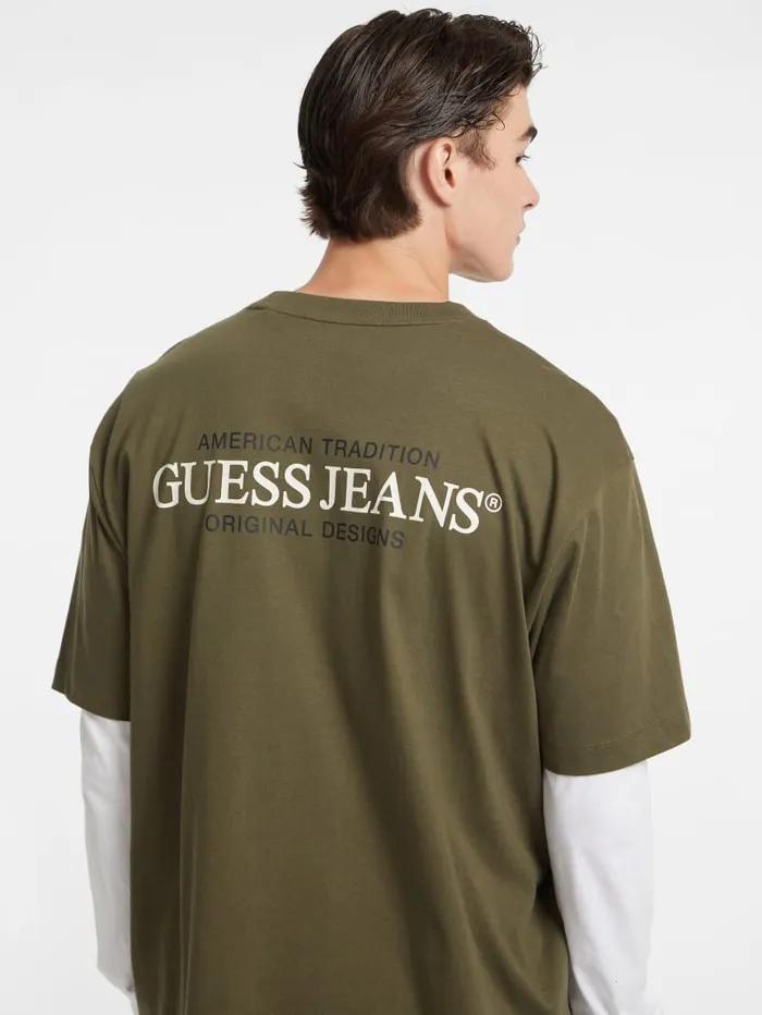 GUESS T Shirts and Tanks Oversized American Tradition Tee Black 8211 Men