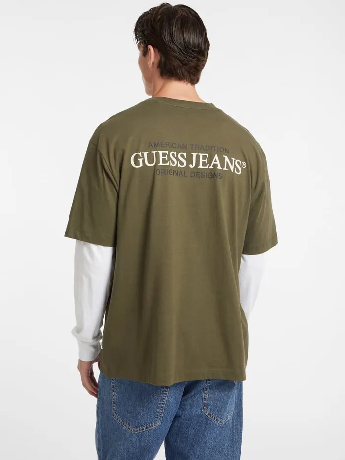 GUESS T Shirts and Tanks Oversized American Tradition Tee Black 8211 Men