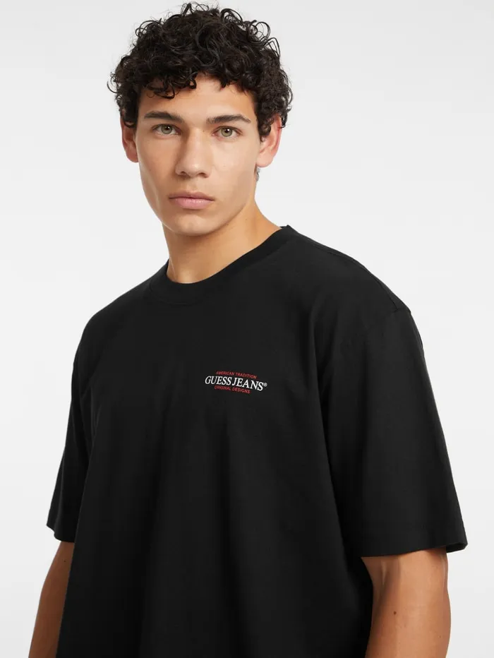 GUESS T Shirts and Tanks Oversized American Tradition Tee Black 8211 Men