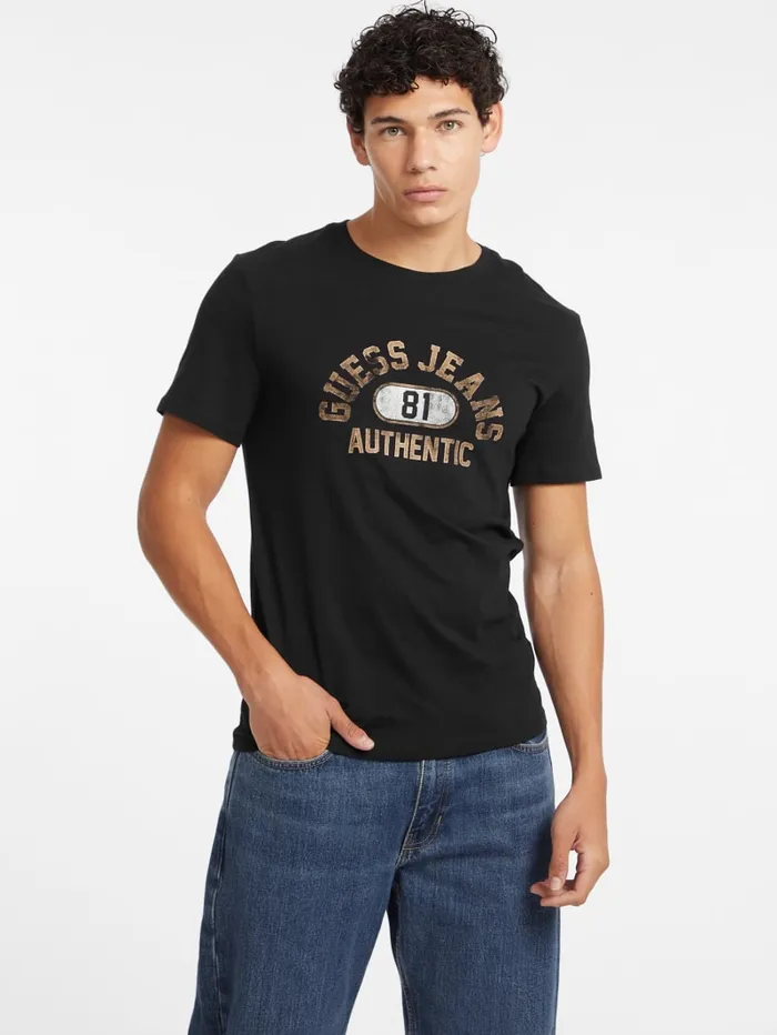 GUESS T Shirts and Tanks Slim Authentic Logo Tee Black 8211 Men