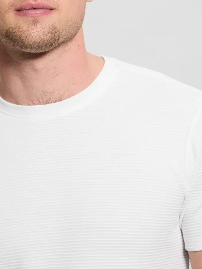 GUESS T Shirts and Tanks Textured Stripe Tee Blue 8211 Men
