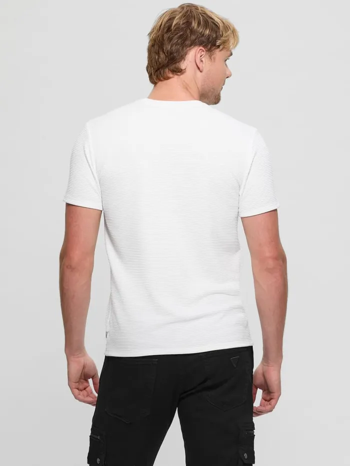 GUESS T Shirts and Tanks Textured Stripe Tee Blue 8211 Men