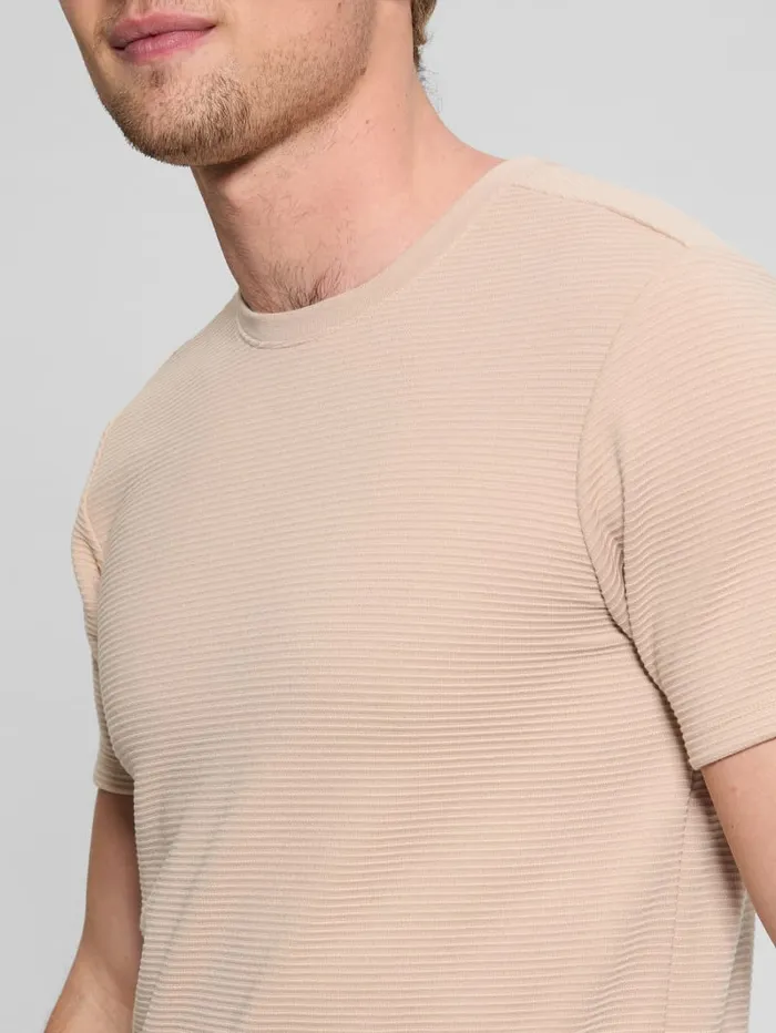 GUESS T Shirts and Tanks Textured Stripe Tee Blue 8211 Men