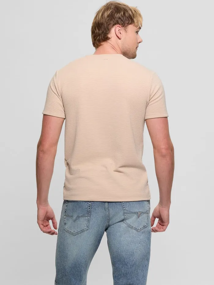 GUESS T Shirts and Tanks Textured Stripe Tee Blue 8211 Men