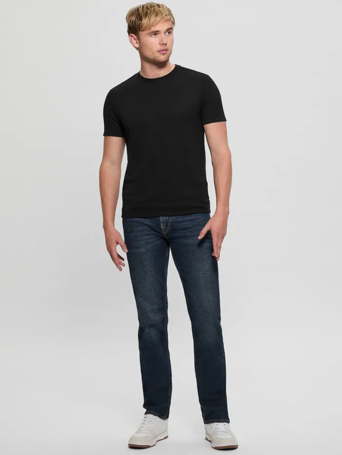 GUESS T Shirts and Tanks Textured Stripe Tee Blue 8211 Men