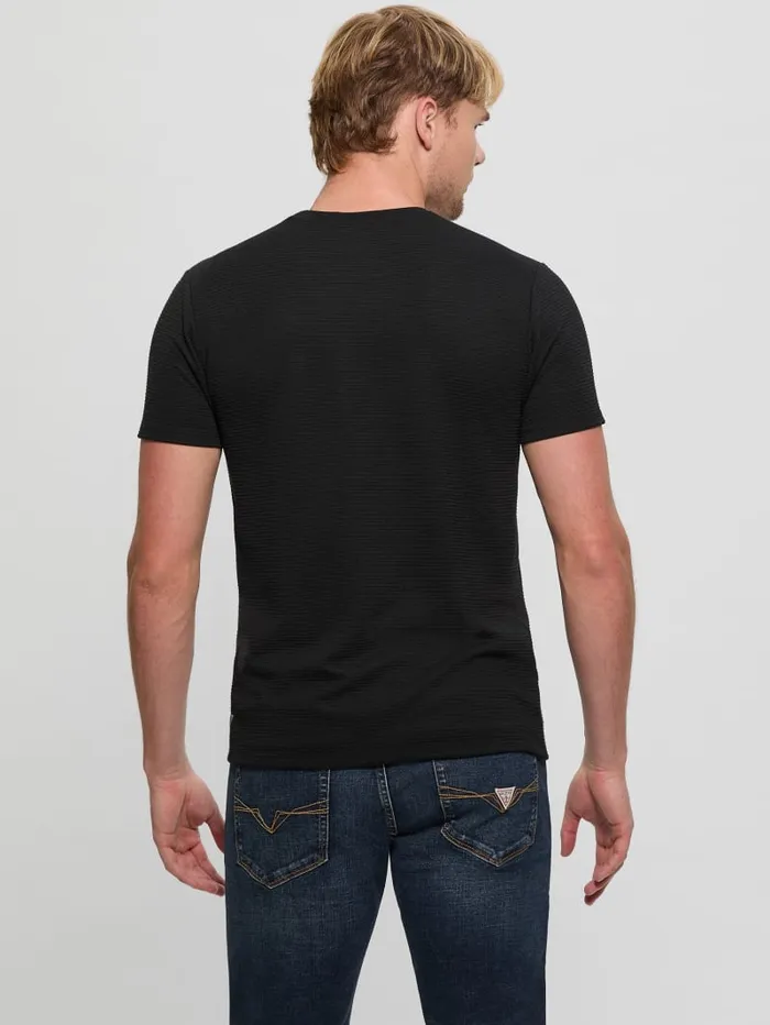 GUESS T Shirts and Tanks Textured Stripe Tee Blue 8211 Men