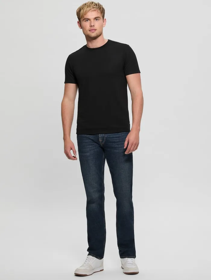 GUESS T Shirts and Tanks Textured Stripe Tee Blue 8211 Men