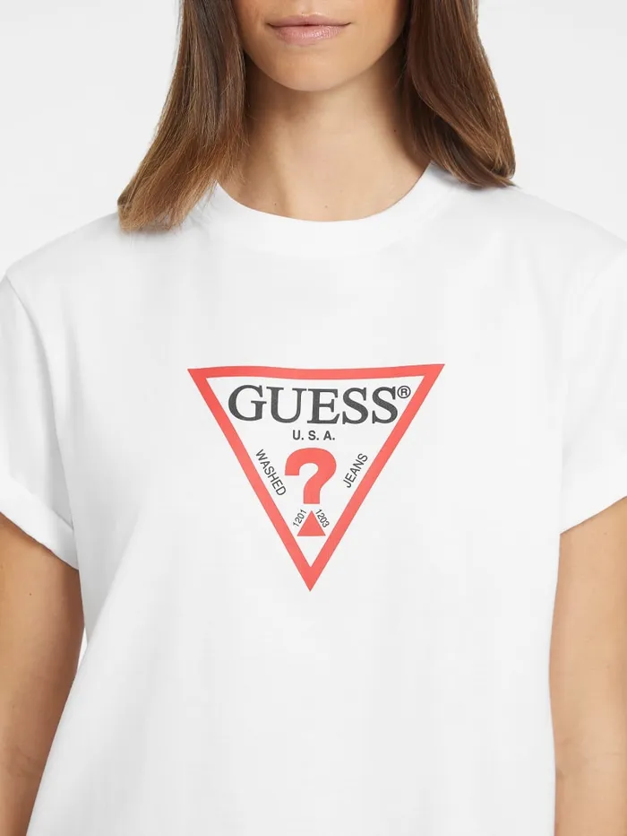 GUESS Tops Boxy Iconic Tee White 8211 Women