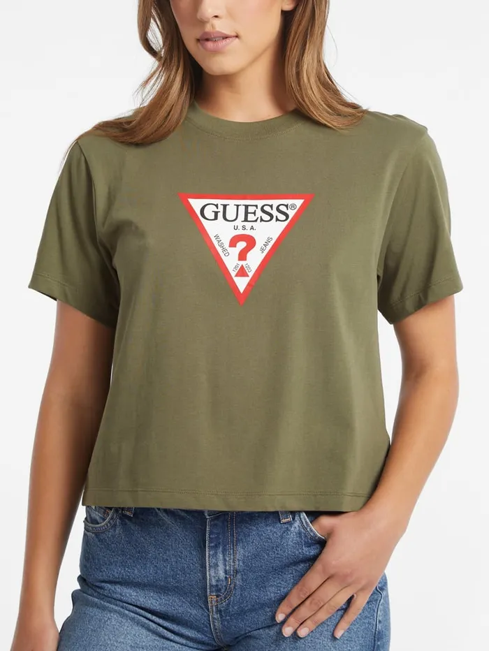 GUESS Tops Boxy Iconic Tee White 8211 Women