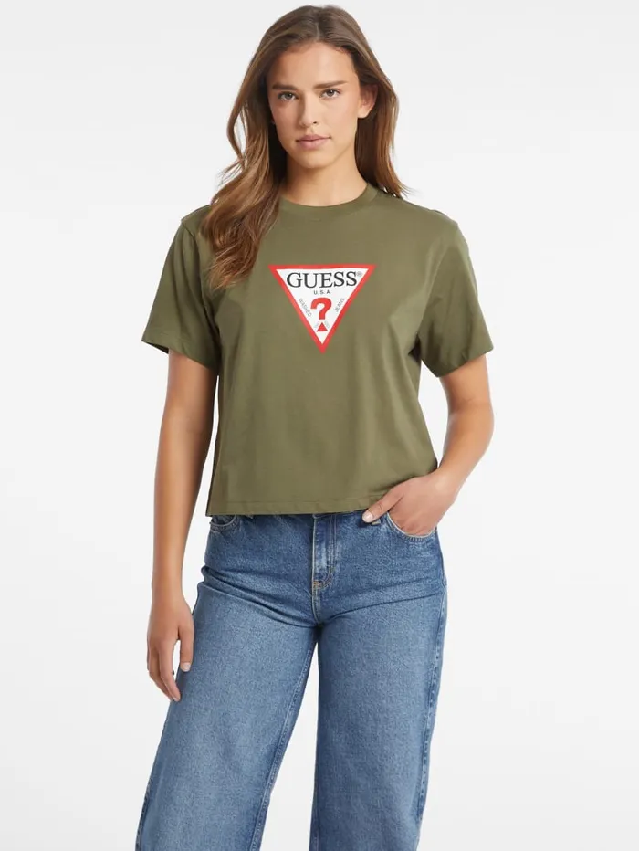 GUESS Tops Boxy Iconic Tee White 8211 Women