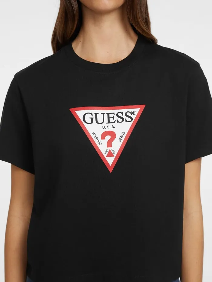 GUESS Tops Boxy Iconic Tee White 8211 Women