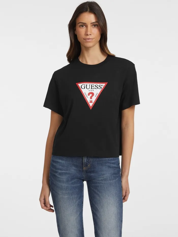 GUESS Tops Boxy Iconic Tee White 8211 Women