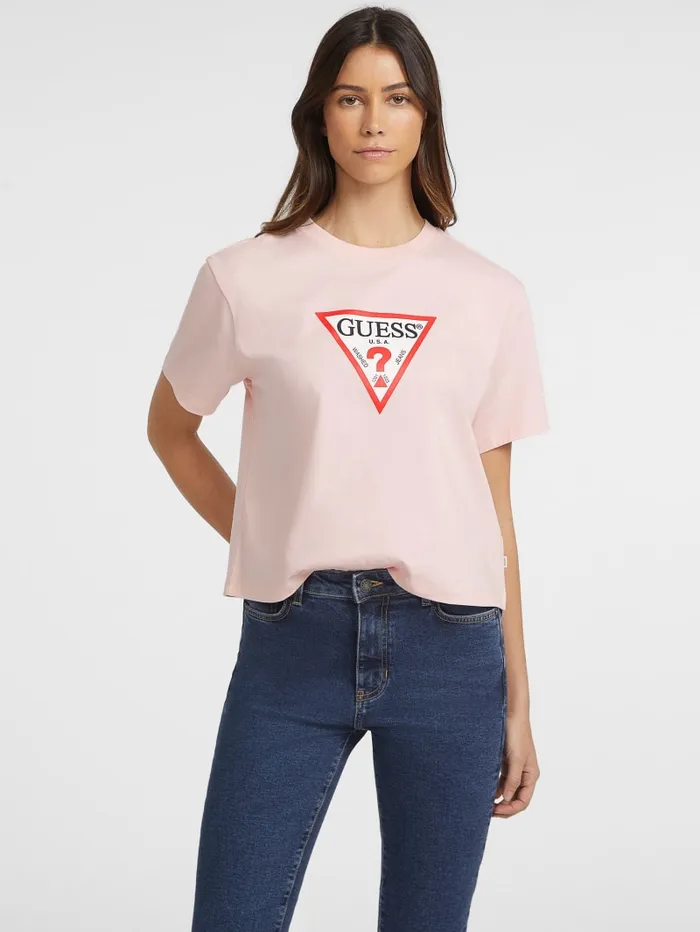 GUESS Tops Boxy Iconic Tee White 8211 Women