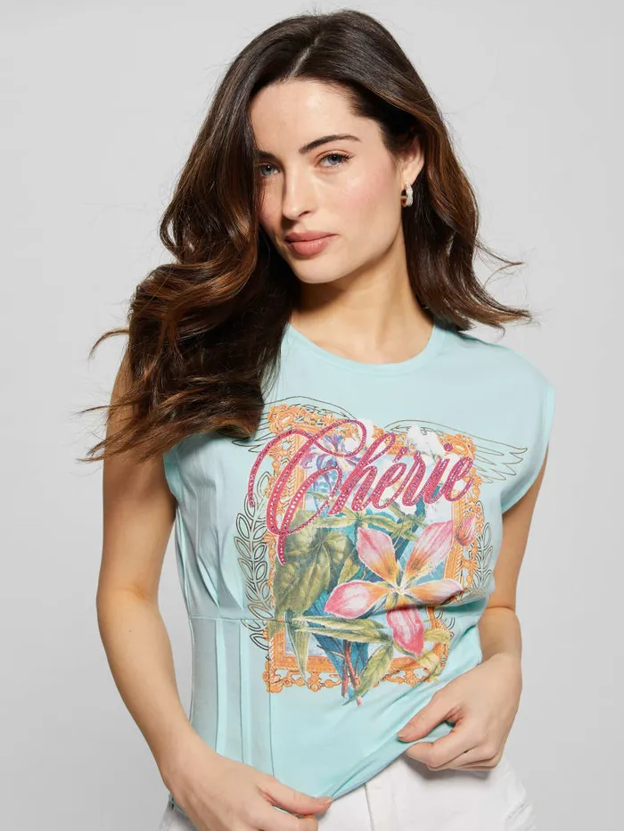 GUESS Tops Cherie Corset Tee Blue 8211 Women