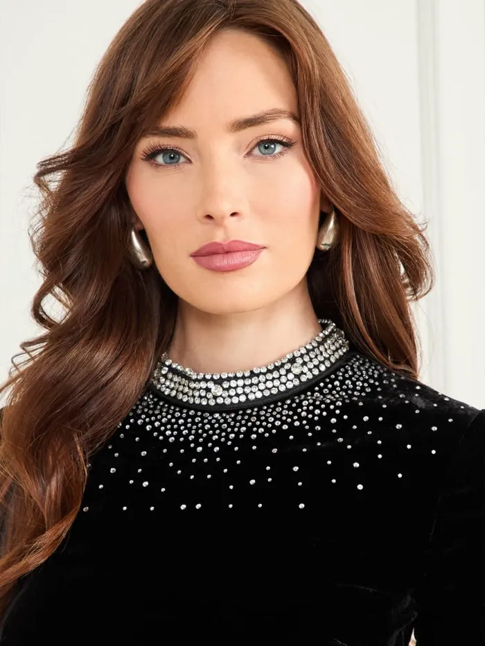 GUESS Tops Danse Velour Top Black 8211 Women