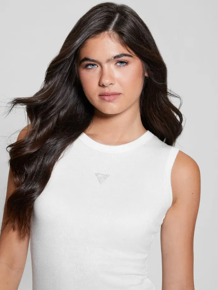 GUESS Tops Eco Michela Embellished Top White 8211 Women