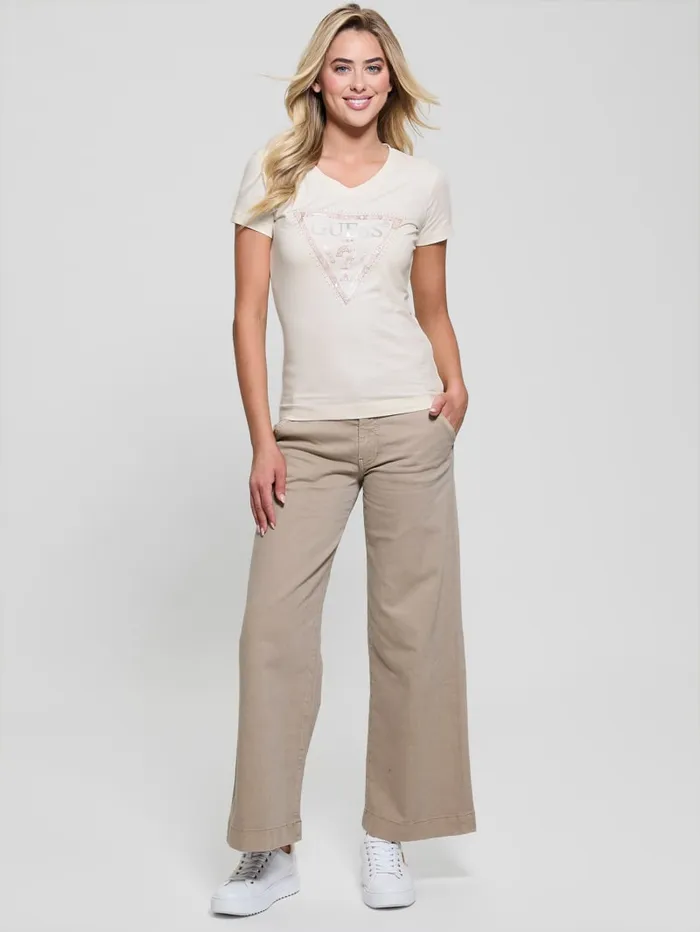 GUESS Tops Eco Python Signature Triangle Tee White 8211 Women