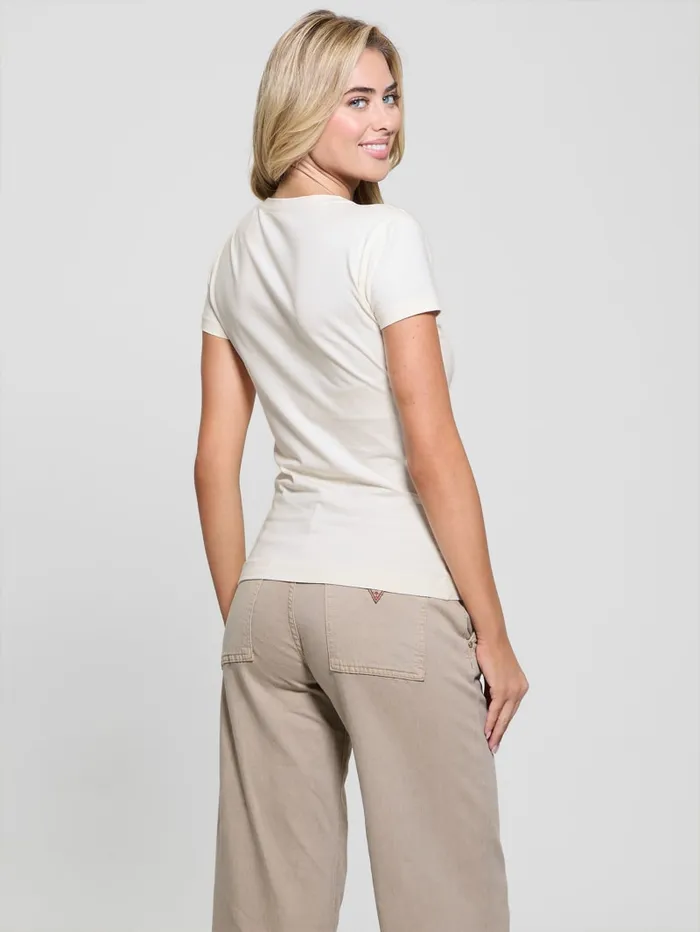 GUESS Tops Eco Python Signature Triangle Tee White 8211 Women