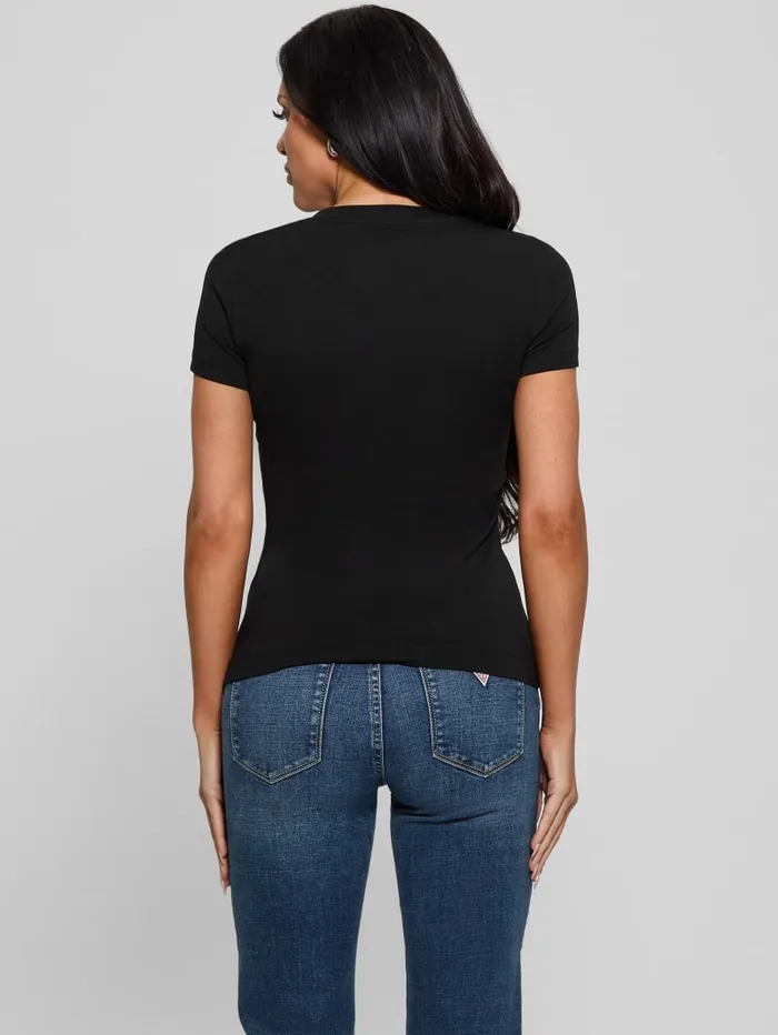 GUESS Tops Eco Shiny Signature Triangle Tee White 8211 Women