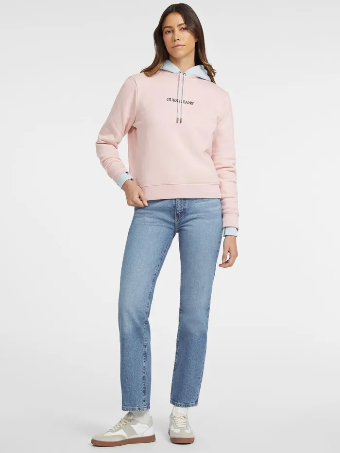 GUESS Tops Embroidered Logo Sweatshirt Blue 8211 Women