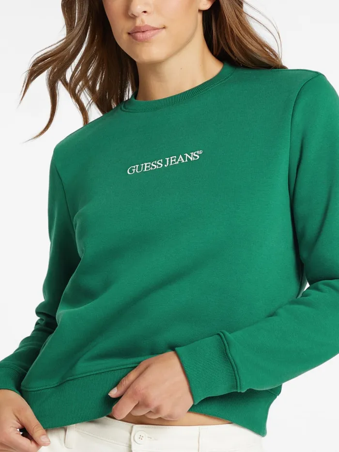 GUESS Tops Embroidered Logo Sweatshirt Blue 8211 Women
