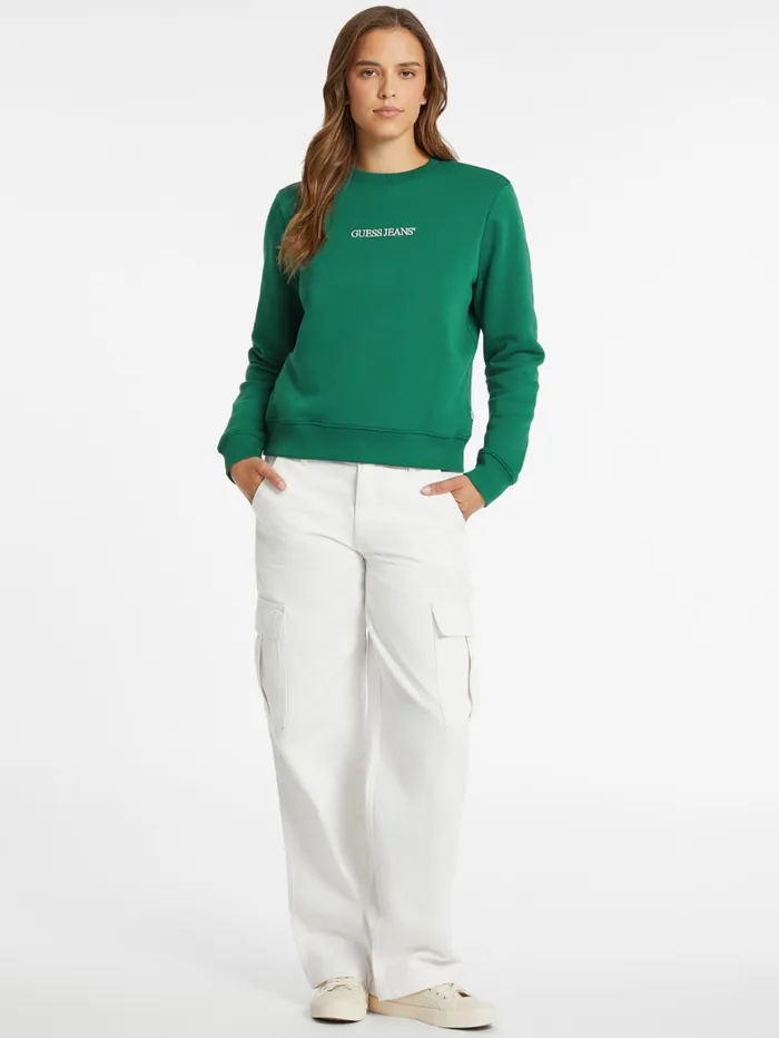 GUESS Tops Embroidered Logo Sweatshirt Blue 8211 Women