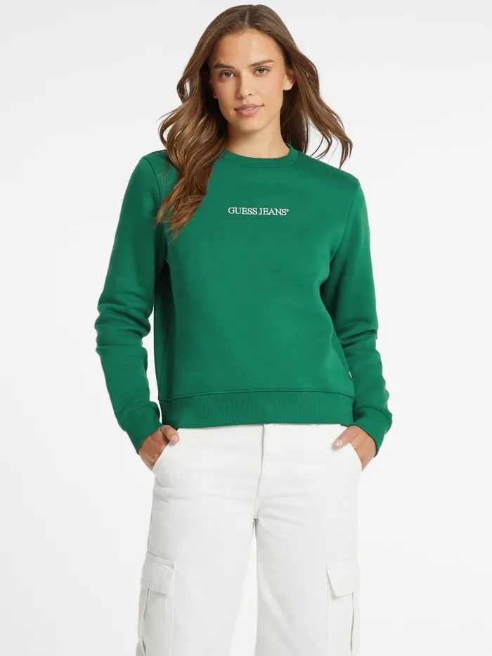 GUESS Tops Embroidered Logo Sweatshirt Blue 8211 Women