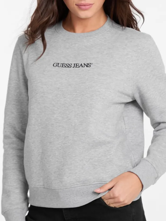 GUESS Tops Embroidered Logo Sweatshirt Blue 8211 Women