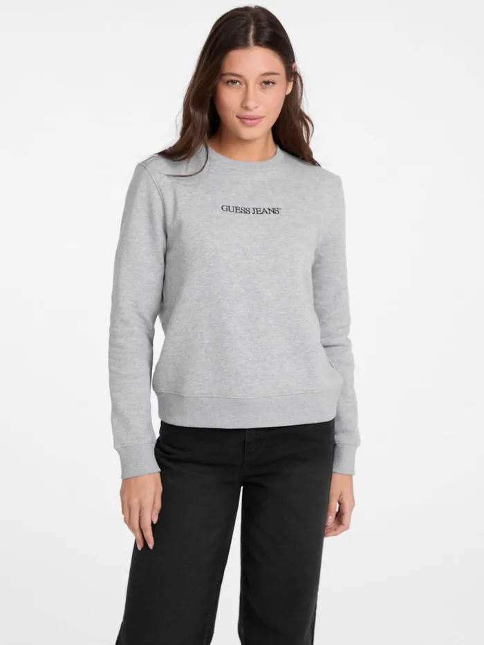 GUESS Tops Embroidered Logo Sweatshirt Blue 8211 Women